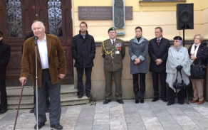 Vystoupení předsedy regionální organizace Svazu protifašistických bojovníků.